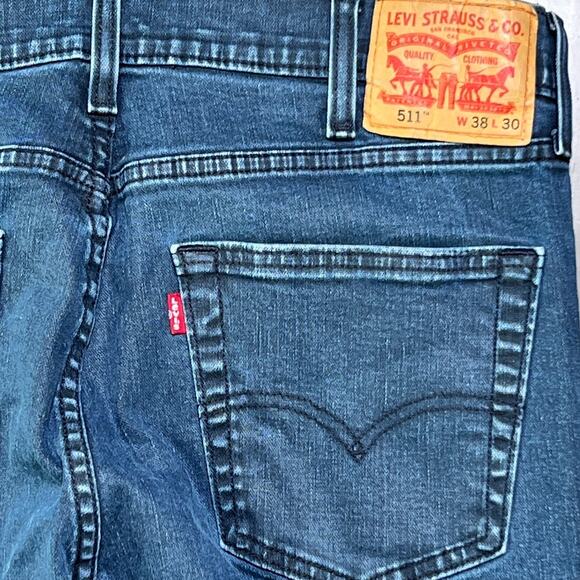 Levi's 511 High Waisted Medium Wash Denim Slim Jeans Men's Size 38 x 30 Blue - Picture 4 of 10